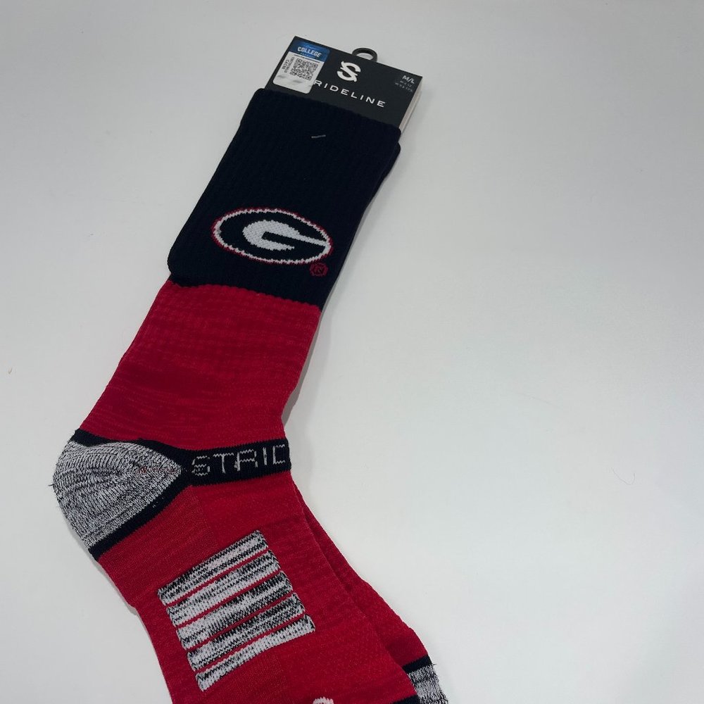 GEORGIA BULLDOGS ATHLETIC SOCKS-STRIDELINE-BRAND NEW-RETAIL $18